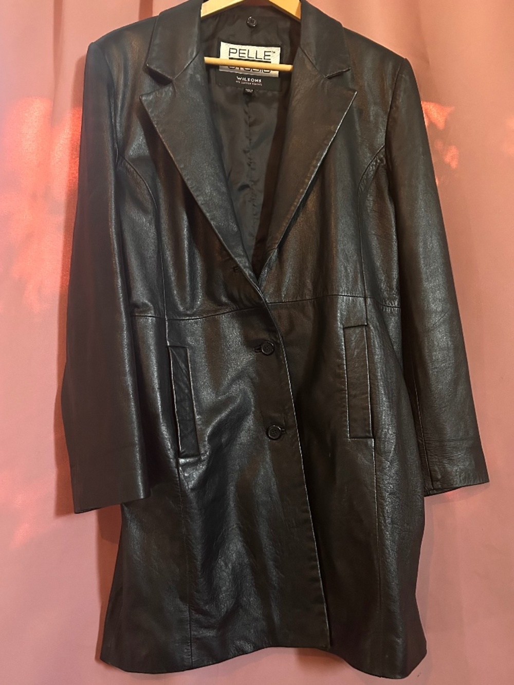 90s style Wilson leather coat